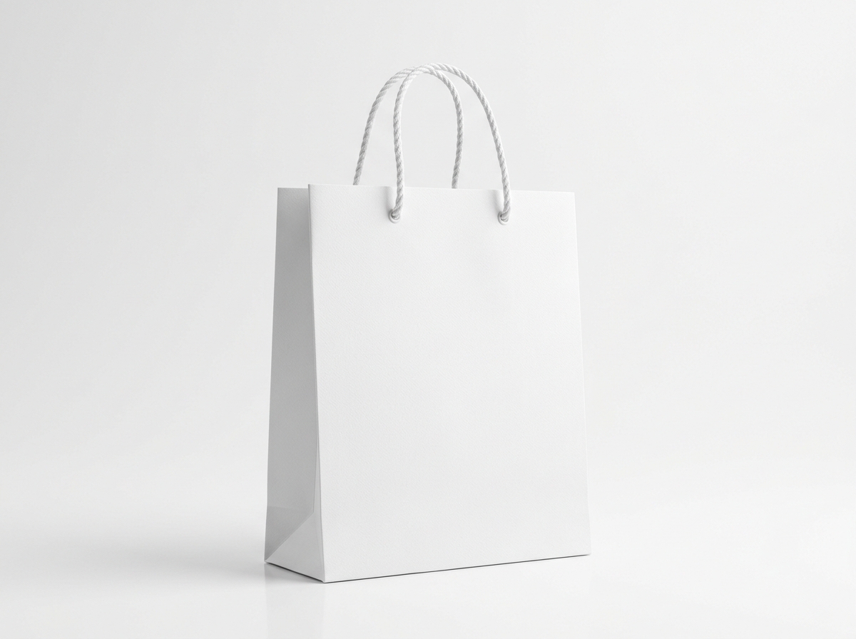 White Twisted Handle Bag